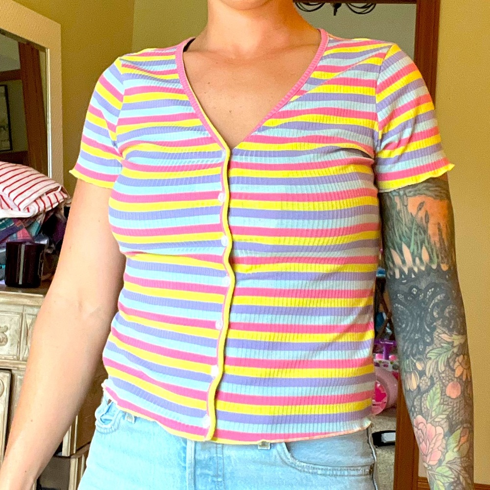 Shein medium 90s look striped top